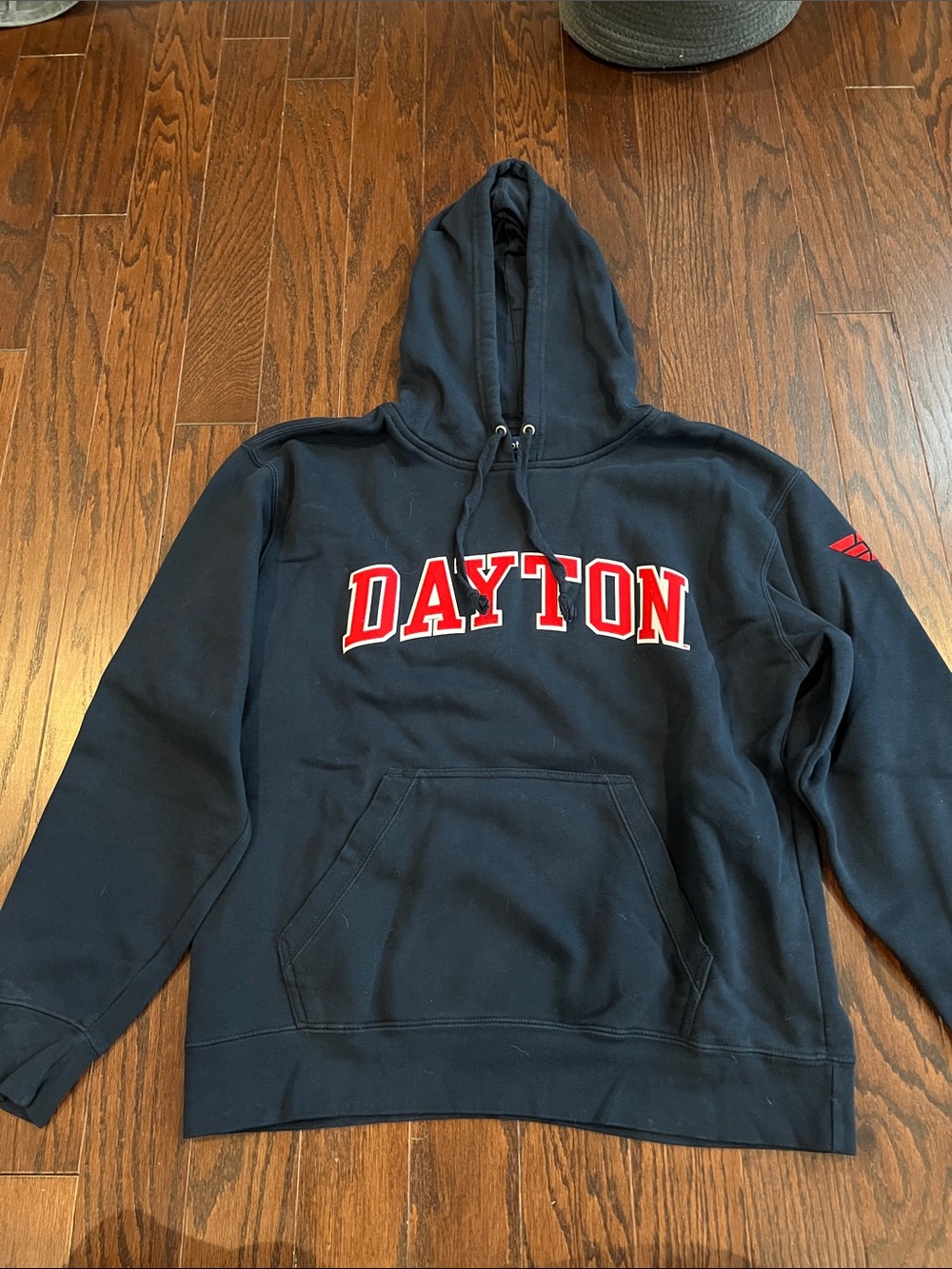 Navy Hoodie with Red Dayton Lettering